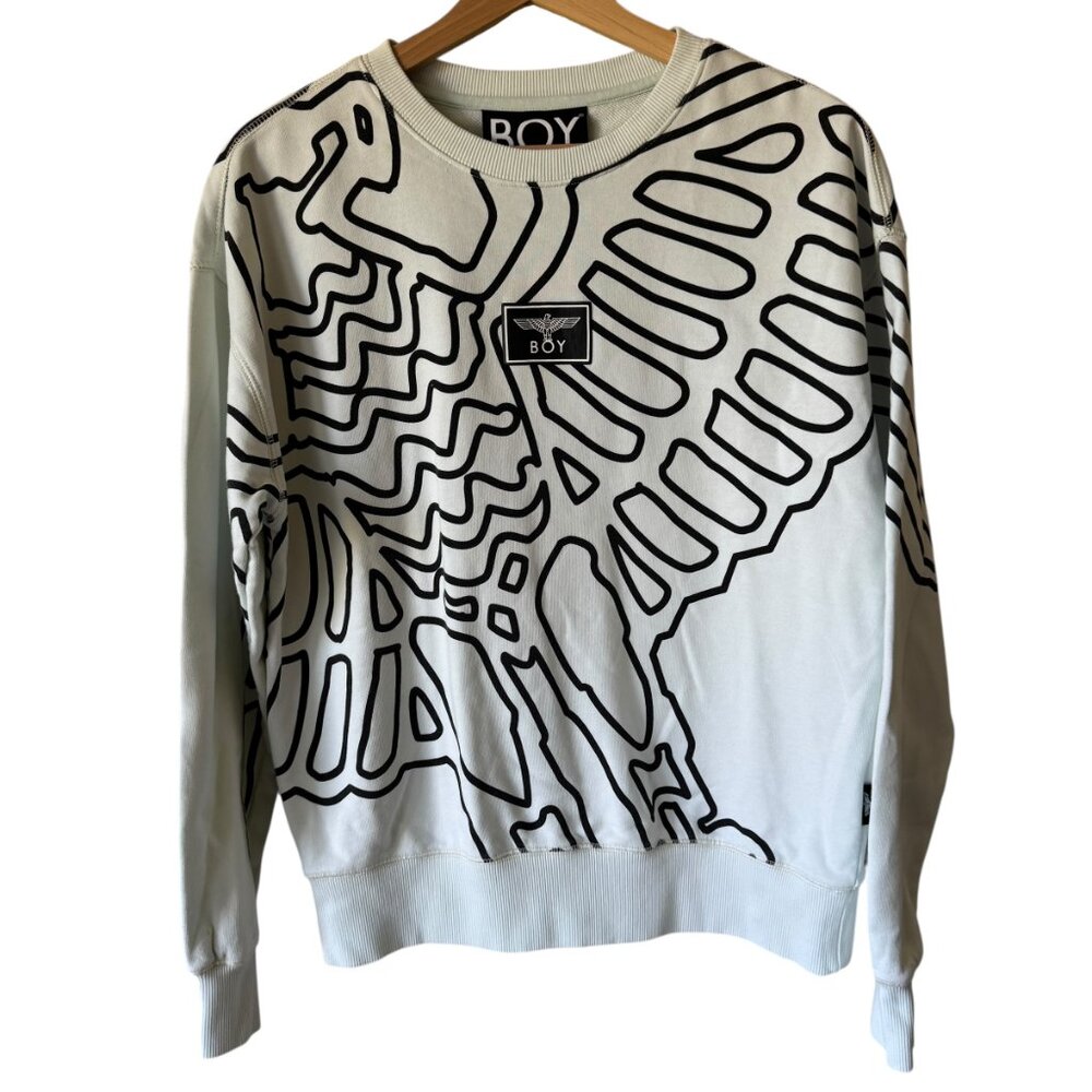 Boy London Sz XS Tape Eagle Sweatshirt Urban Abstract Streetwear Crewneck Unisex